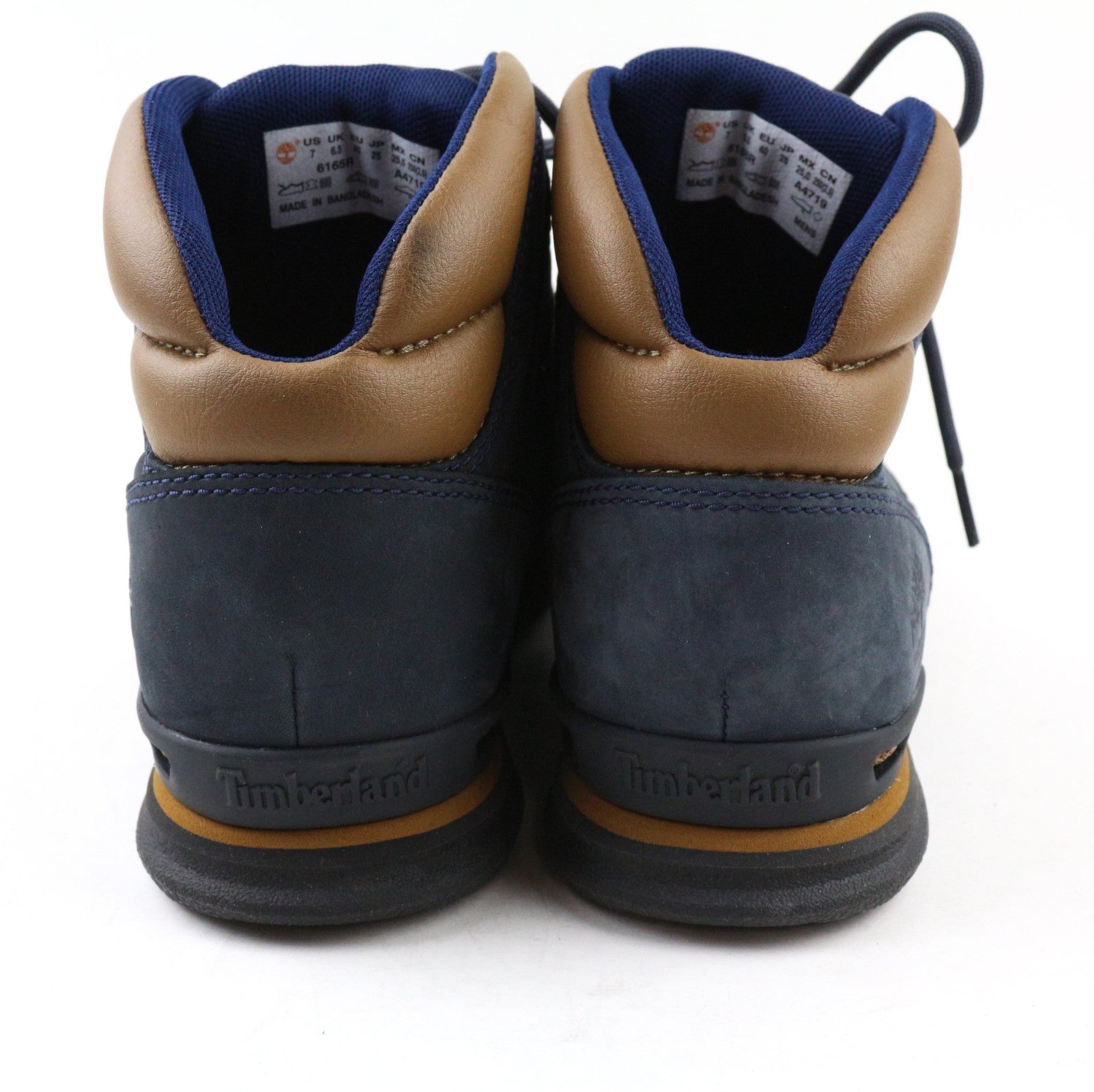 TIMBERLAND 6165R vyriški EU40 UK6.5 mėlyni odiniai laisvalaikio batai su raišteliais, apsaugantys nuo nuovargio. 