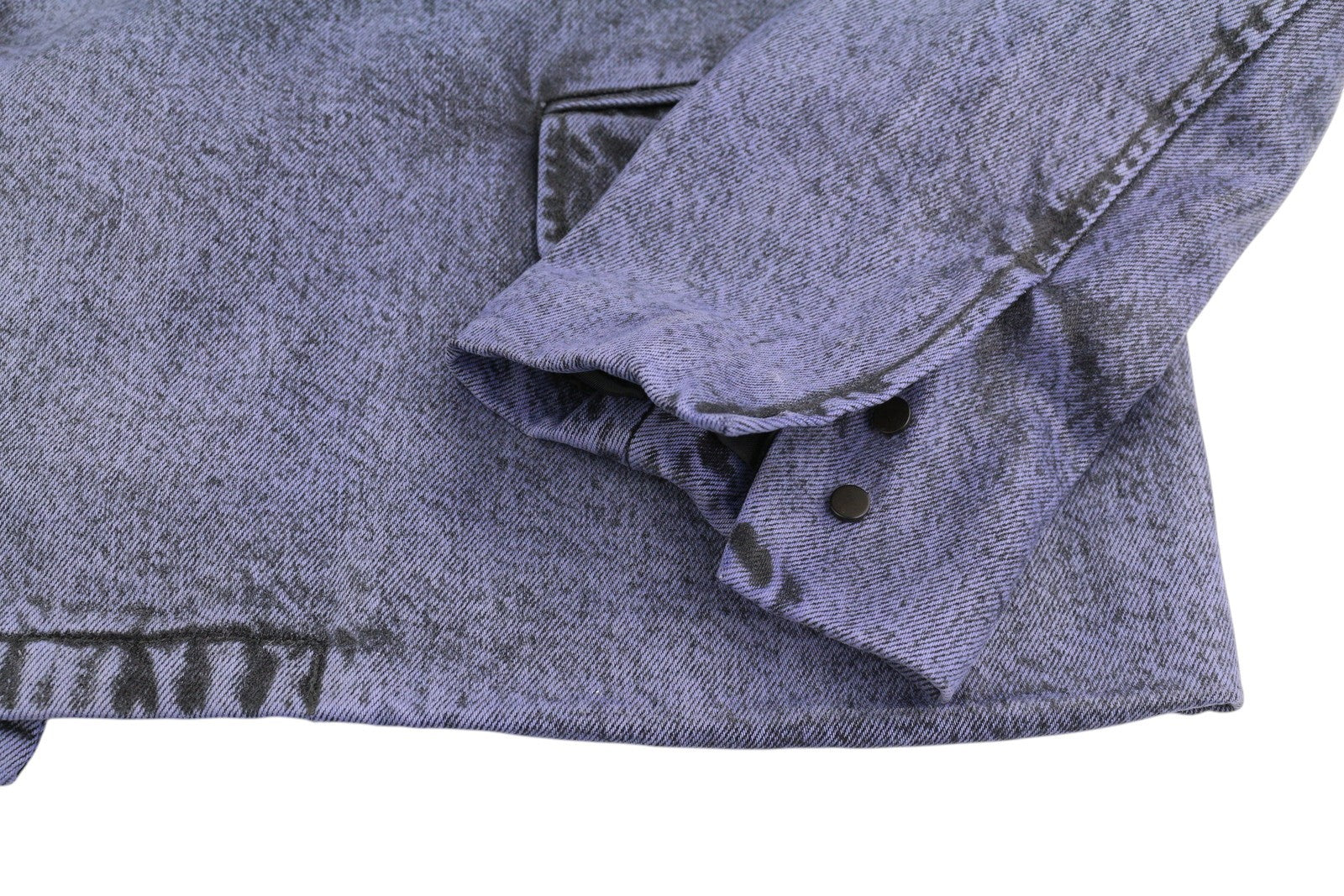 LE PERE džinsinis vyriškas švarkas M, violetinis, vaškuotas, išblukęs, vienaeilis, įpjovimas 