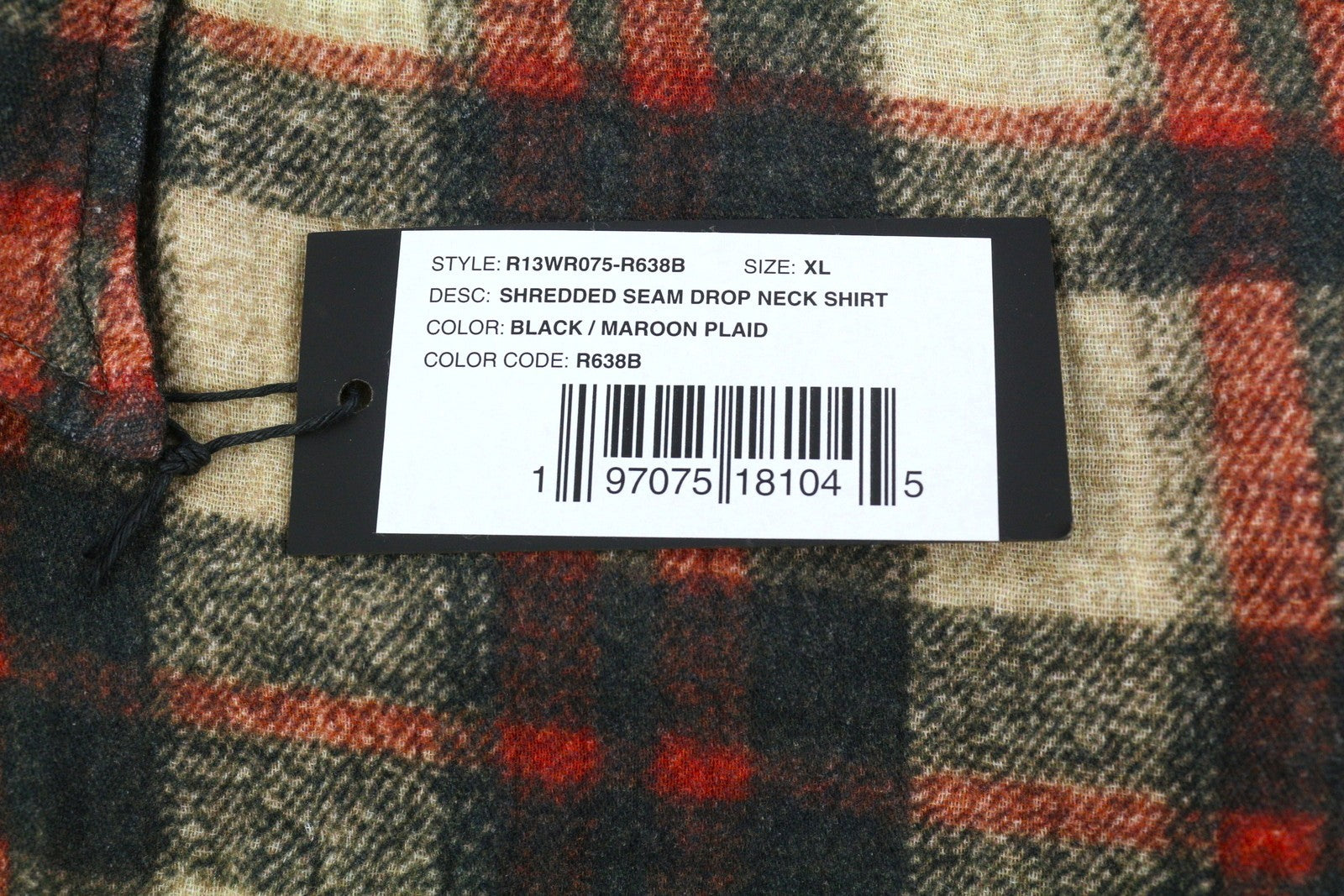 R13 moteriški marškiniai su smulkiomis siūlėmis, nuleidžiama apykakle, XL dydžio, languoti, dideli, laisvi, RRP945, FW25