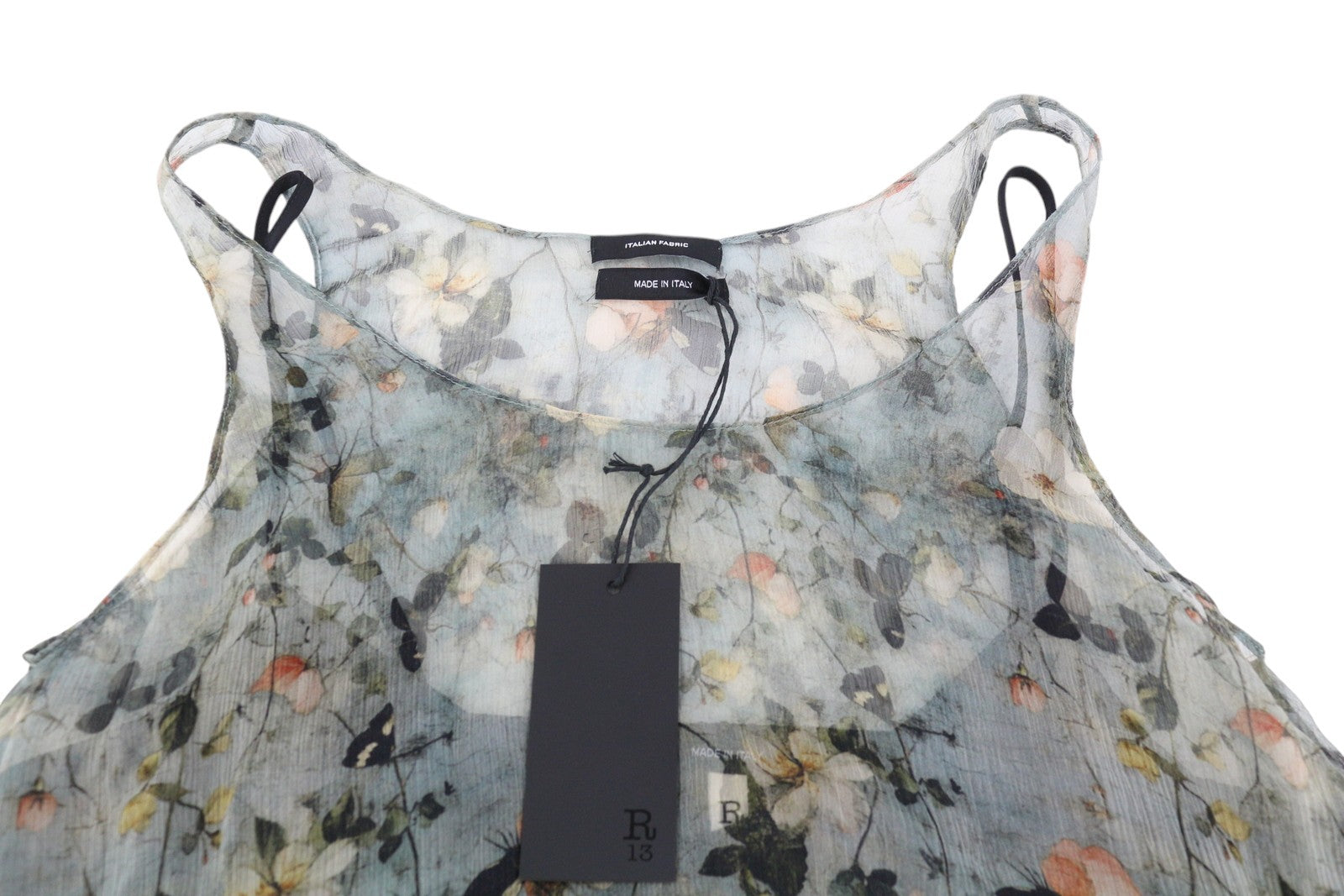 R13 Moteriška suknelė be rankovių su klostėmis XS dydžio, šilkine gėlėta 2in1, išimamu pamušalu PF25 RRP1075 