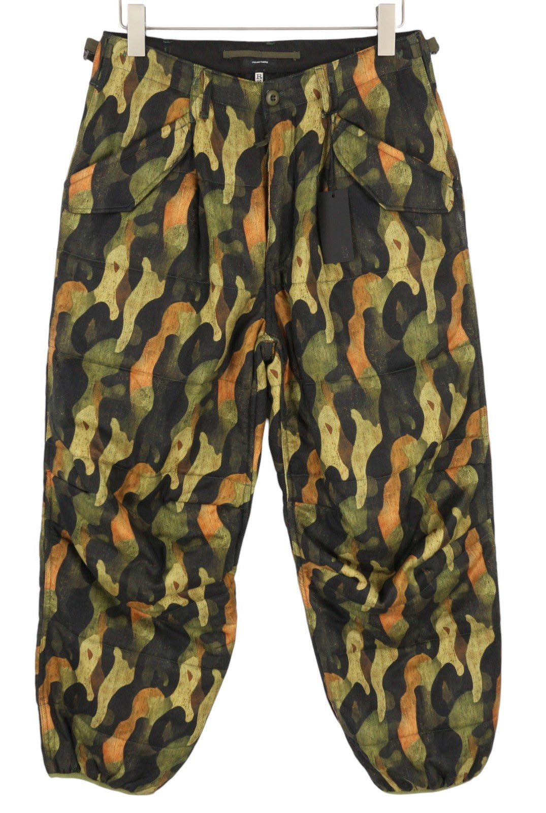 R13 Paminkštintos karinės moteriškos kelnės 29 Vilnos, šilko, raštuotos, trumpos, pašiltintos FW25 