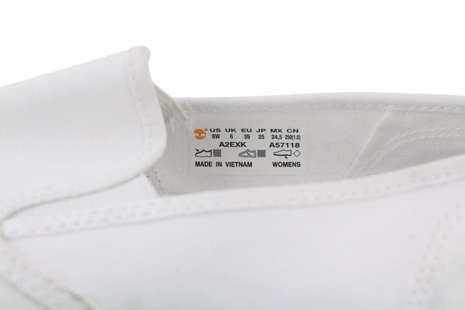 TIMBERLAND A2EXK-A57118 Women's EU38.5/39 White Textile Slip-On Low-Tops