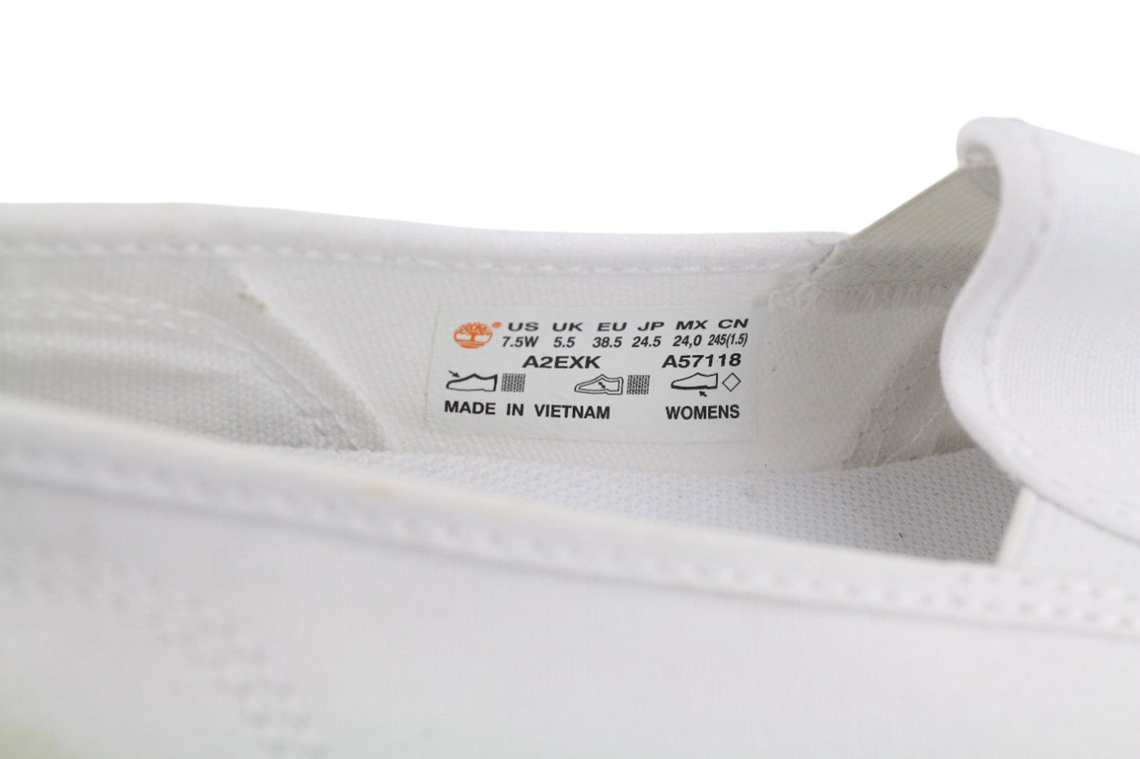 TIMBERLAND A2EXK-A57118 Women's EU38.5/39 White Textile Slip-On Low-Tops