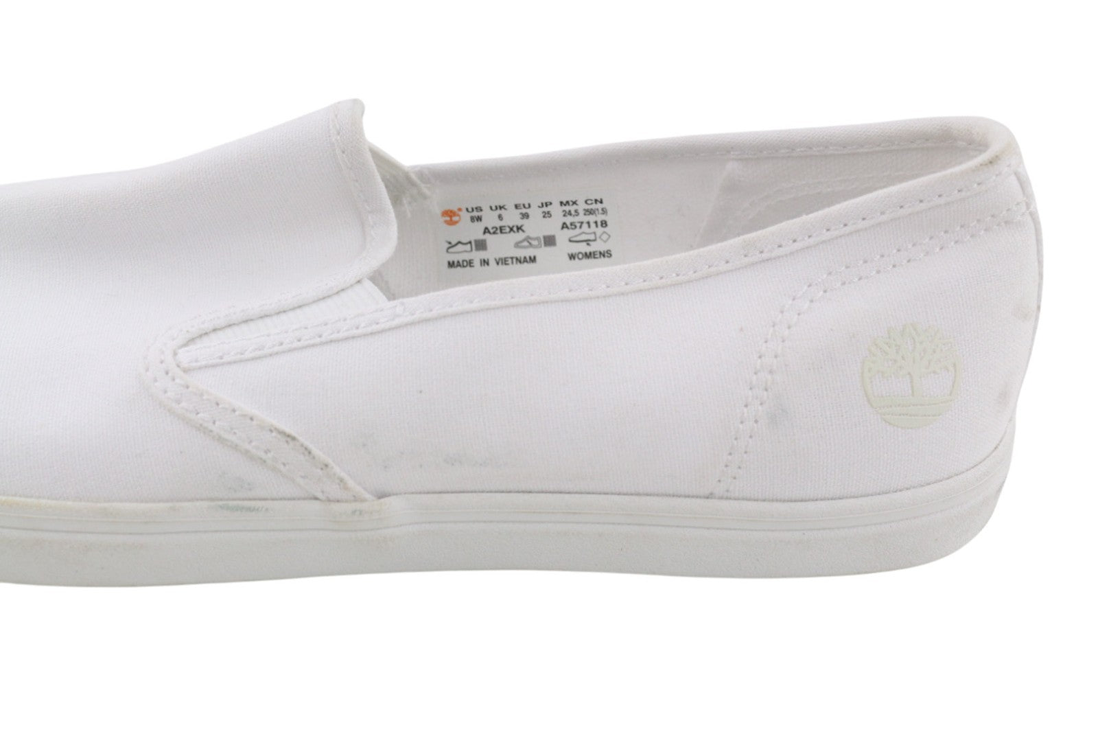 TIMBERLAND A2EXK-A57118 Women's EU38.5/39 White Textile Slip-On Low-Tops