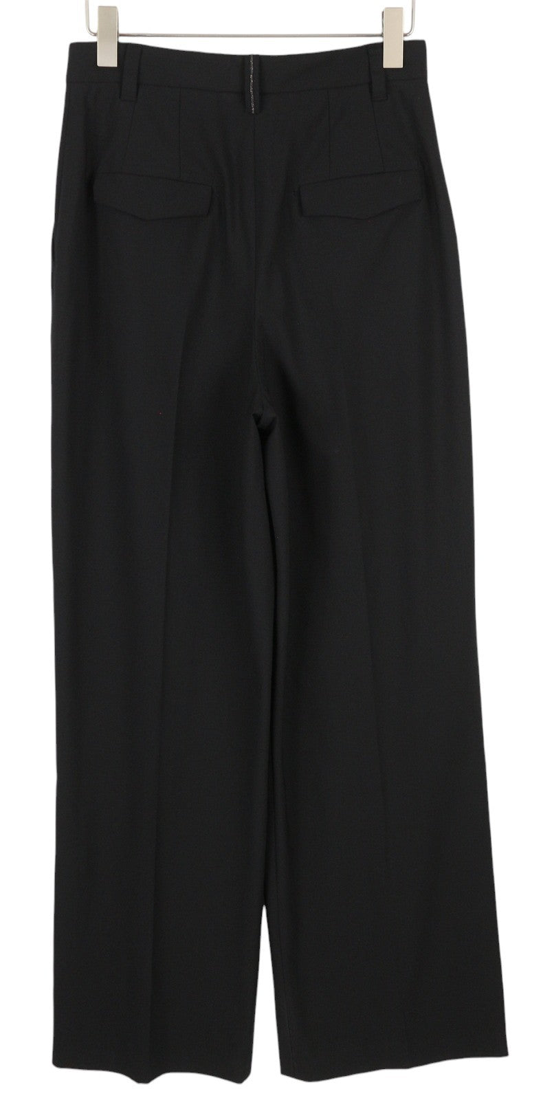 BRUNELLO CUCINELLI moteriškos kelnės, 38 dydžio, juodos, klostytos, aukštu juosmeniu, užtrauktuku ir platėjančiomis klešnėmis. 
