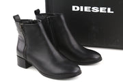 DIESEL D-Arlin moteriški juodi bateliai su užtrauktuku ir odiniais kulnais, EU39, RRP 260 € 