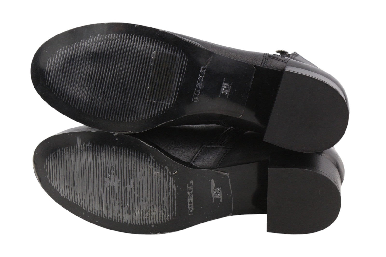 DIESEL D-Arlin moteriški juodi bateliai su užtrauktuku ir odiniais kulnais, EU39, RRP 260 € 