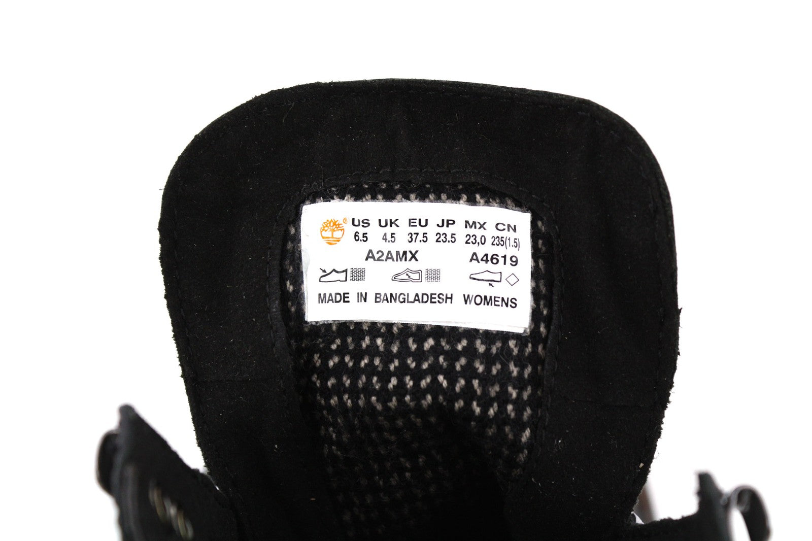 TIMBERLAND A1RCH-A3519 moteriški juodi odiniai sportbačiai su nėriniuotais padais, dydis EU37.5/38. 