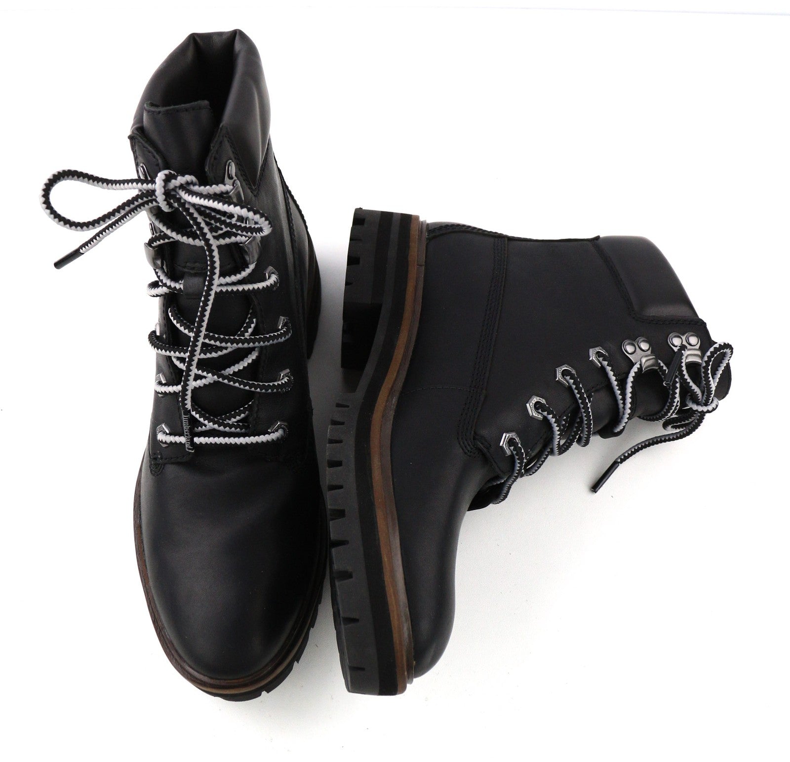 TIMBERLAND A1RCH-A3519 moteriški juodi odiniai sportbačiai su nėriniuotais padais, dydis EU37.5/38. 