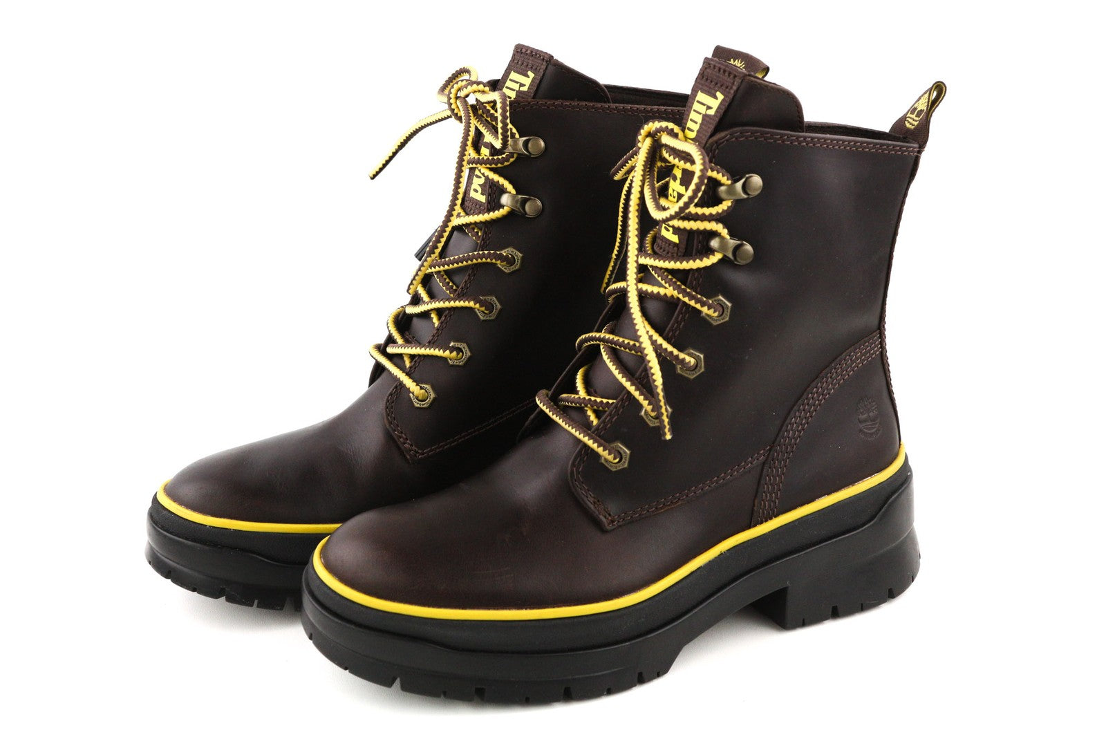 TIMBERLAND A2D6W-A5019 moteriški EU38/38.5 tamsiai rudi odiniai nėriniuoti aukštakulniai 