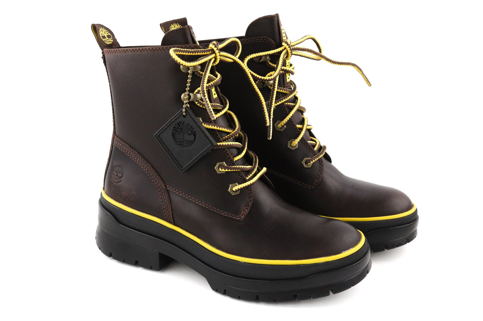 TIMBERLAND A2D6W-A5019 moteriški EU38/38.5 tamsiai rudi odiniai nėriniuoti aukštakulniai 