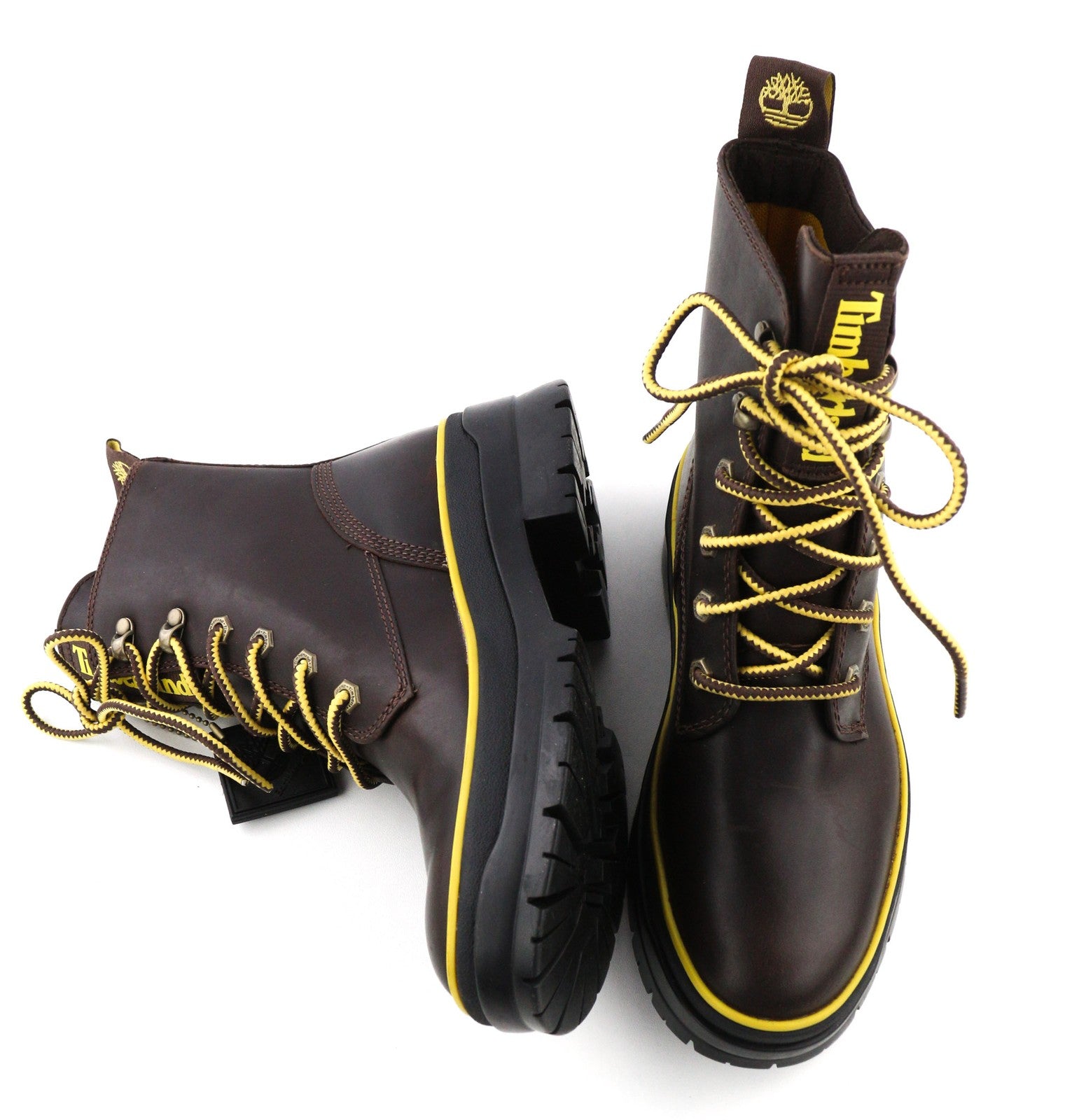 TIMBERLAND A2D6W-A5019 moteriški EU38/38.5 tamsiai rudi odiniai nėriniuoti aukštakulniai 