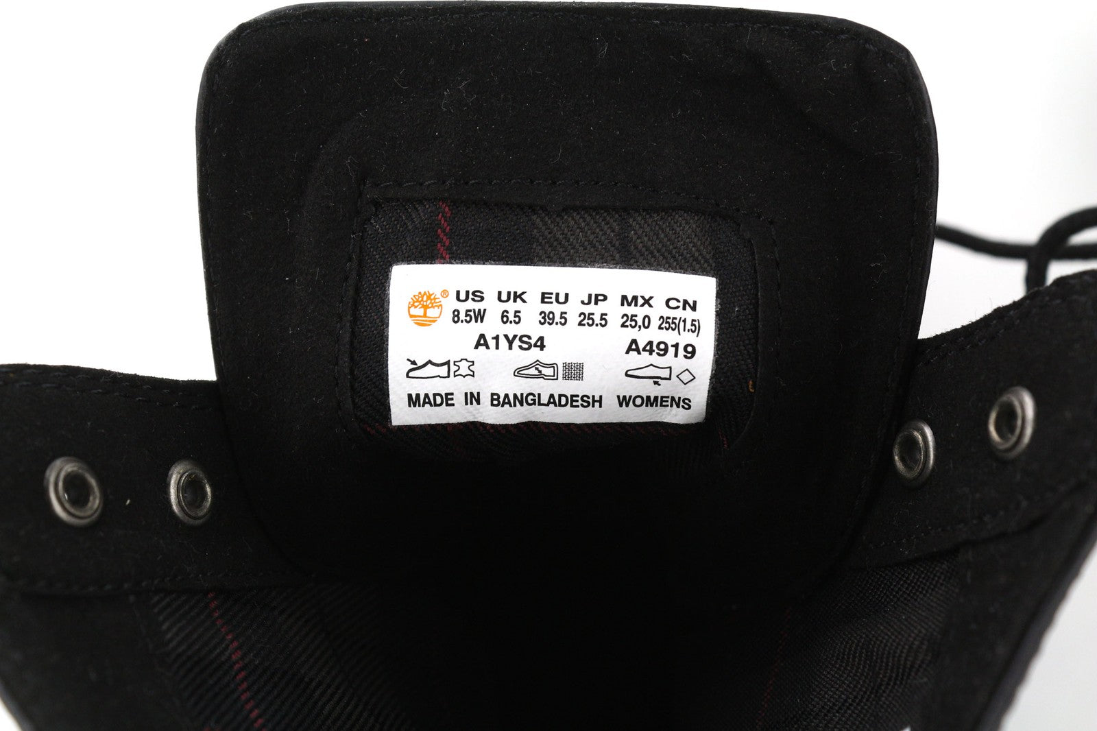 TIMBERLAND A1YS4-A4919 moteriški juodi natūralios odos aulinukai su nėriniuotais kraštais (EU39/39.5) 