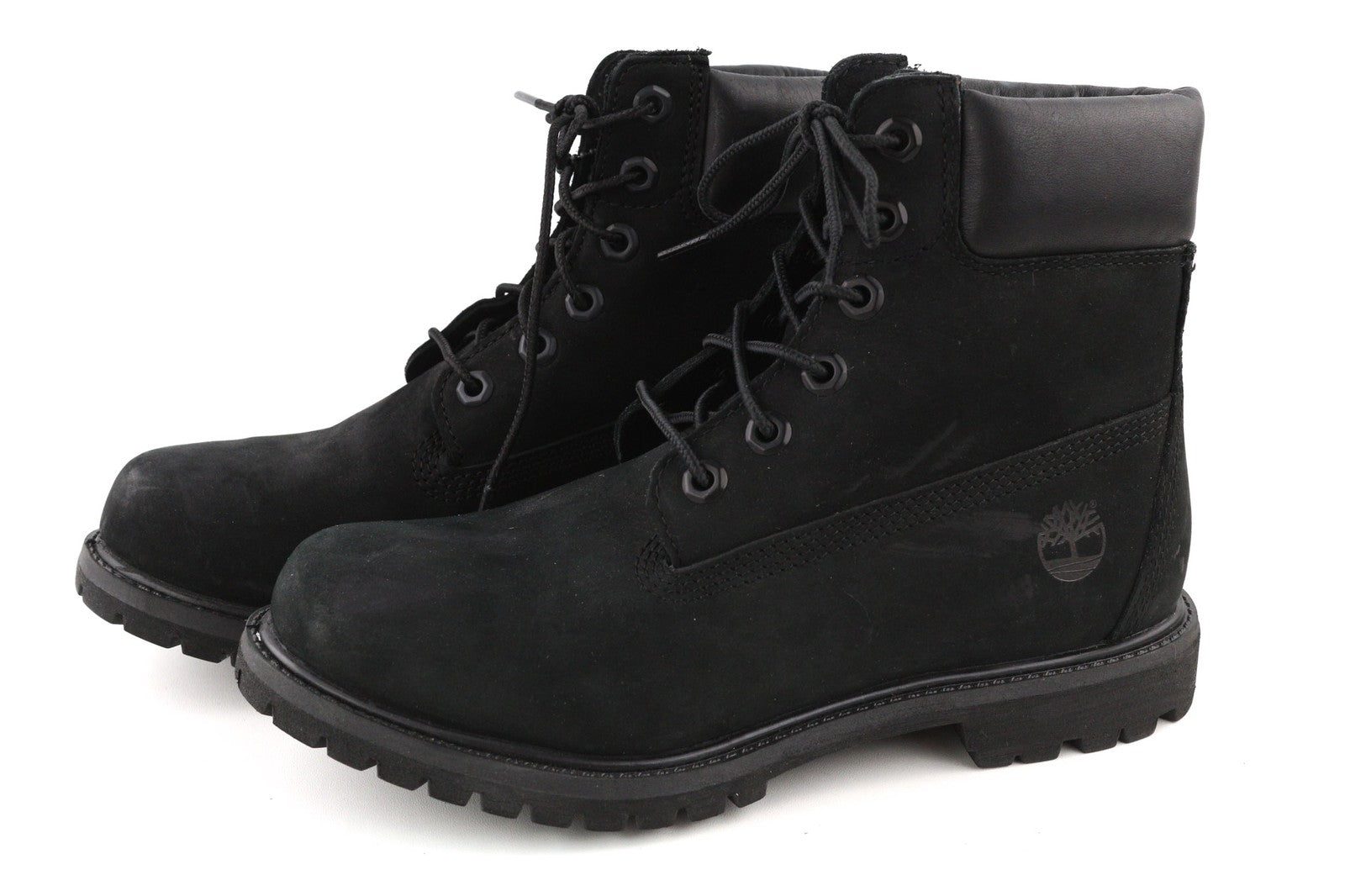 TIMBERLAND 8658A-A3398 moteriški ~EU38.5/39 juodi odiniai aukštaauliai su logotipu 