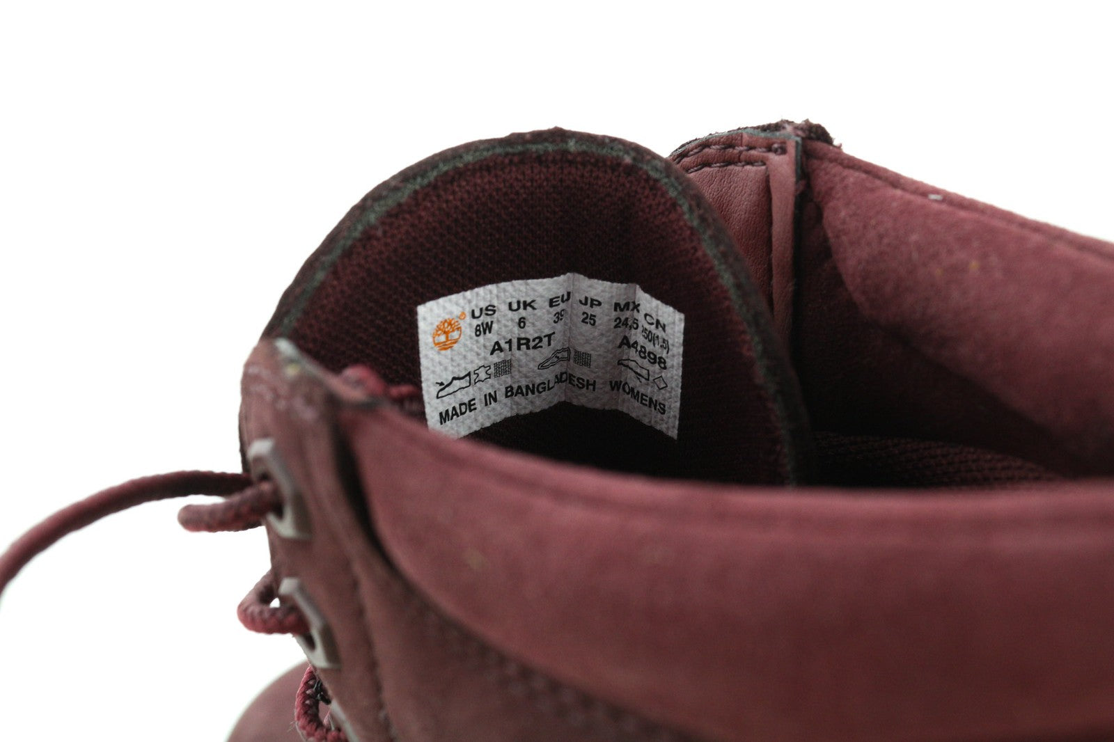 TIMBERLAND A1R2T-A4898 moteriški EU39/40 violetiniai odiniai nėriniuoti aukštakulniai sportbačiai 