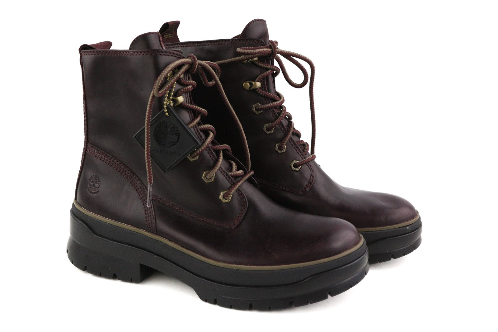 TIMBERLAND A2F7G moteriški EU40/41 tamsios odos batai su vidutinio ūgio migdolų nosimis su raišteliais 