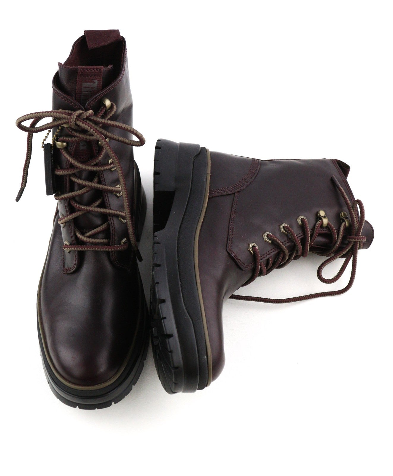 TIMBERLAND A2F7G moteriški EU40/41 tamsios odos batai su vidutinio ūgio migdolų nosimis su raišteliais 