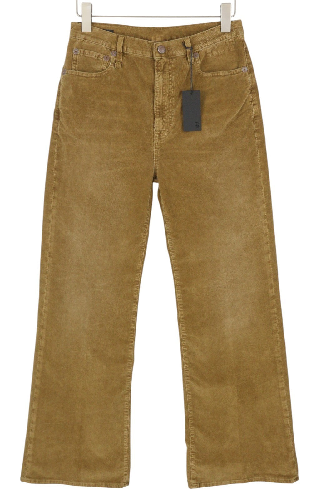 R13 Charlotee moteriškos kelnės 30 aukso rudos spalvos su tampria virvele, blukinta FW25 RRP799 