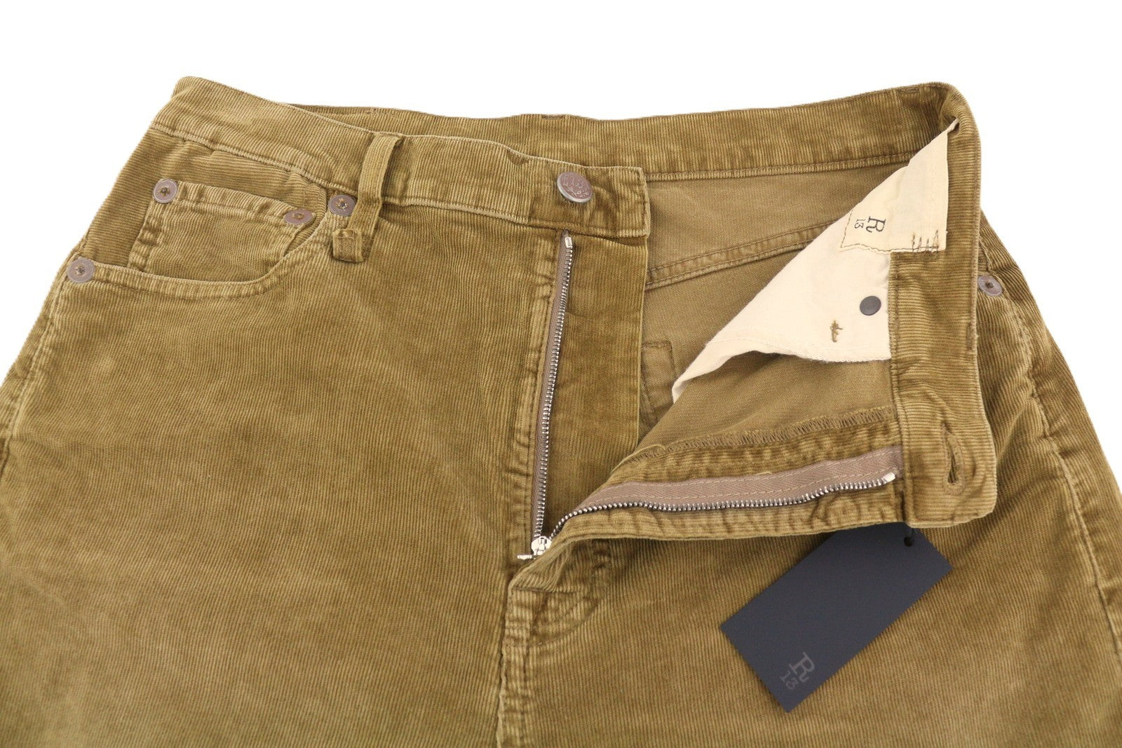 R13 Charlotee moteriškos kelnės 30 aukso rudos spalvos su tampria virvele, blukinta FW25 RRP799 