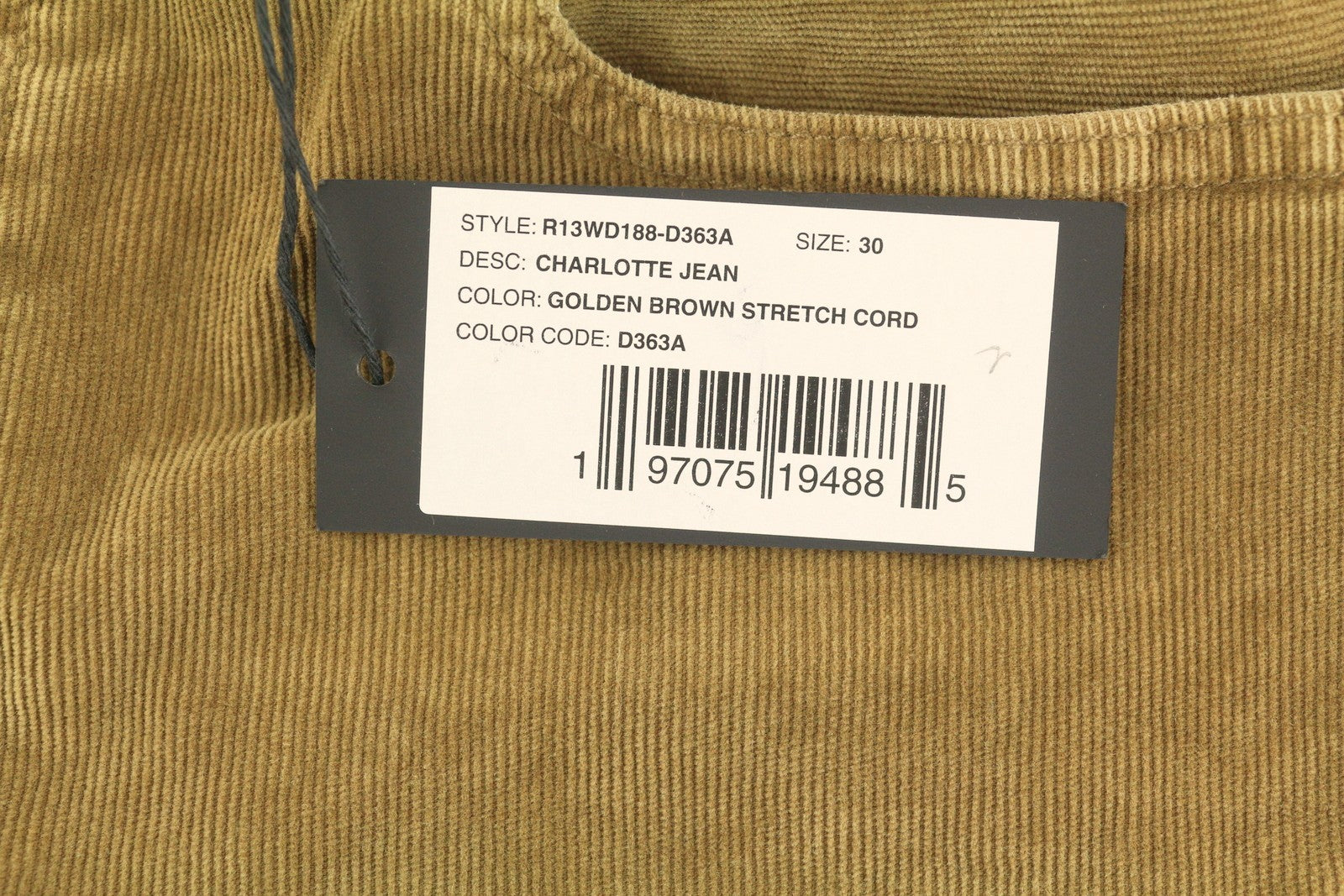 R13 Charlotee moteriškos kelnės 30 aukso rudos spalvos su tampria virvele, blukinta FW25 RRP799 