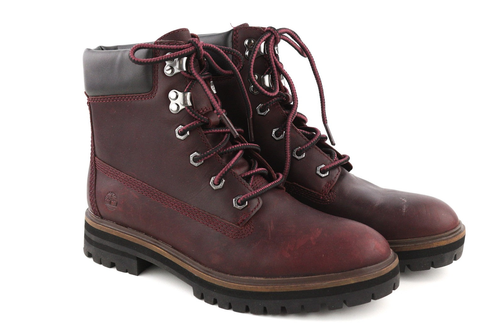 TIMBERLAND A1RCS-A3519 moteriški EU38.5/39.5 violetiniai odiniai nėriniuoti aukštaauliai batai 