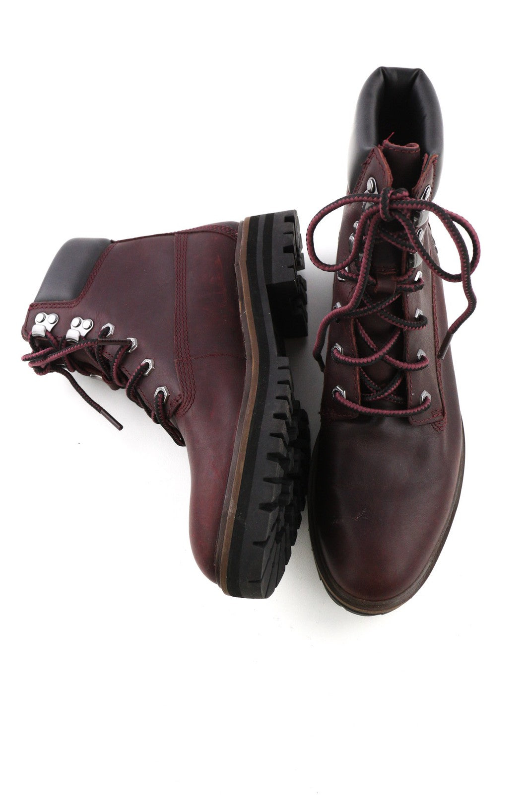 TIMBERLAND A1RCS-A3519 moteriški EU38.5/39.5 violetiniai odiniai nėriniuoti aukštaauliai batai 