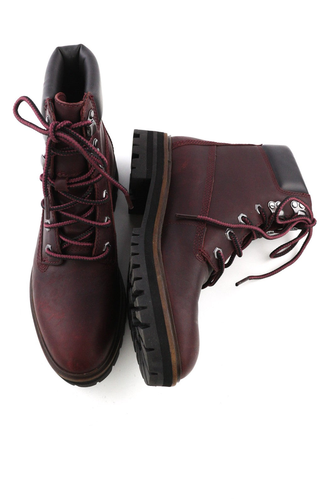 TIMBERLAND A1RCS-A3519 moteriški EU38.5/39.5 violetiniai odiniai nėriniuoti aukštaauliai batai 
