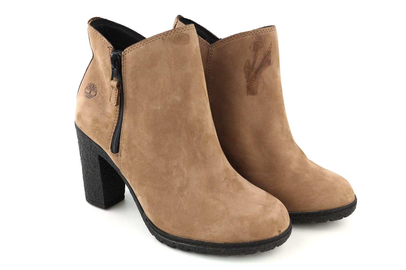 TIMBERLAND A2JJK-A6034 moteriški rudi odiniai bateliai su logotipu ir kulniniu kulnu, dydis EU36/37 