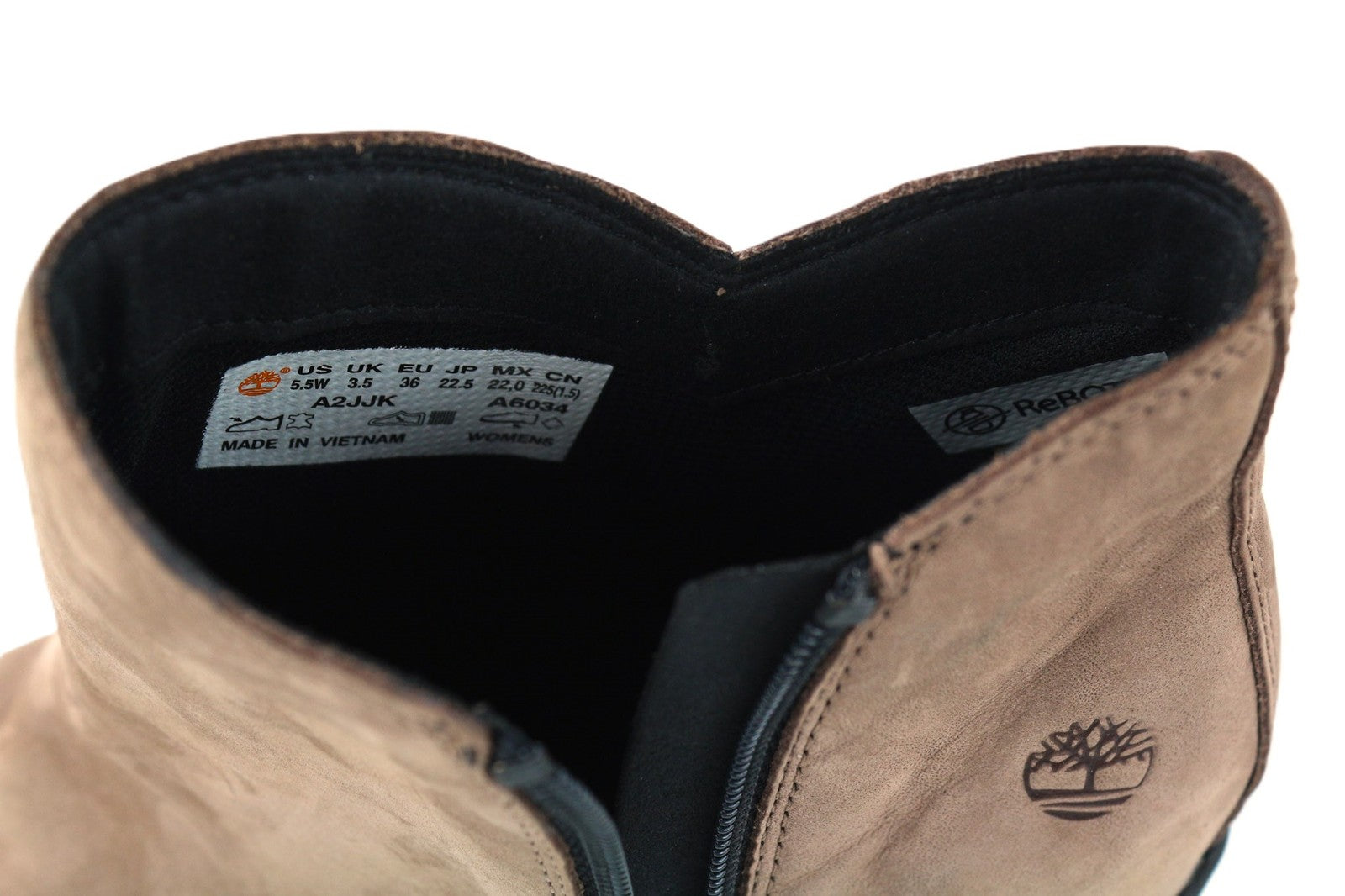 TIMBERLAND A2JJK-A6034 moteriški rudi odiniai bateliai su logotipu ir kulniniu kulnu, dydis EU36/37 