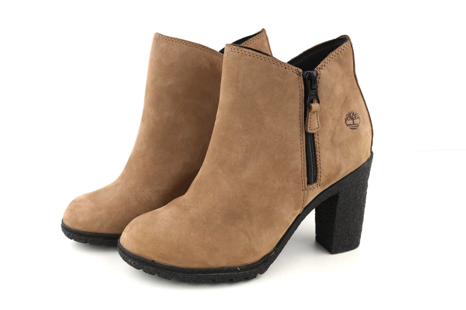 TIMBERLAND A2JJK-A6034 moteriški rudi odiniai bateliai su logotipu ir kulniniu kulnu, dydis EU36/37 