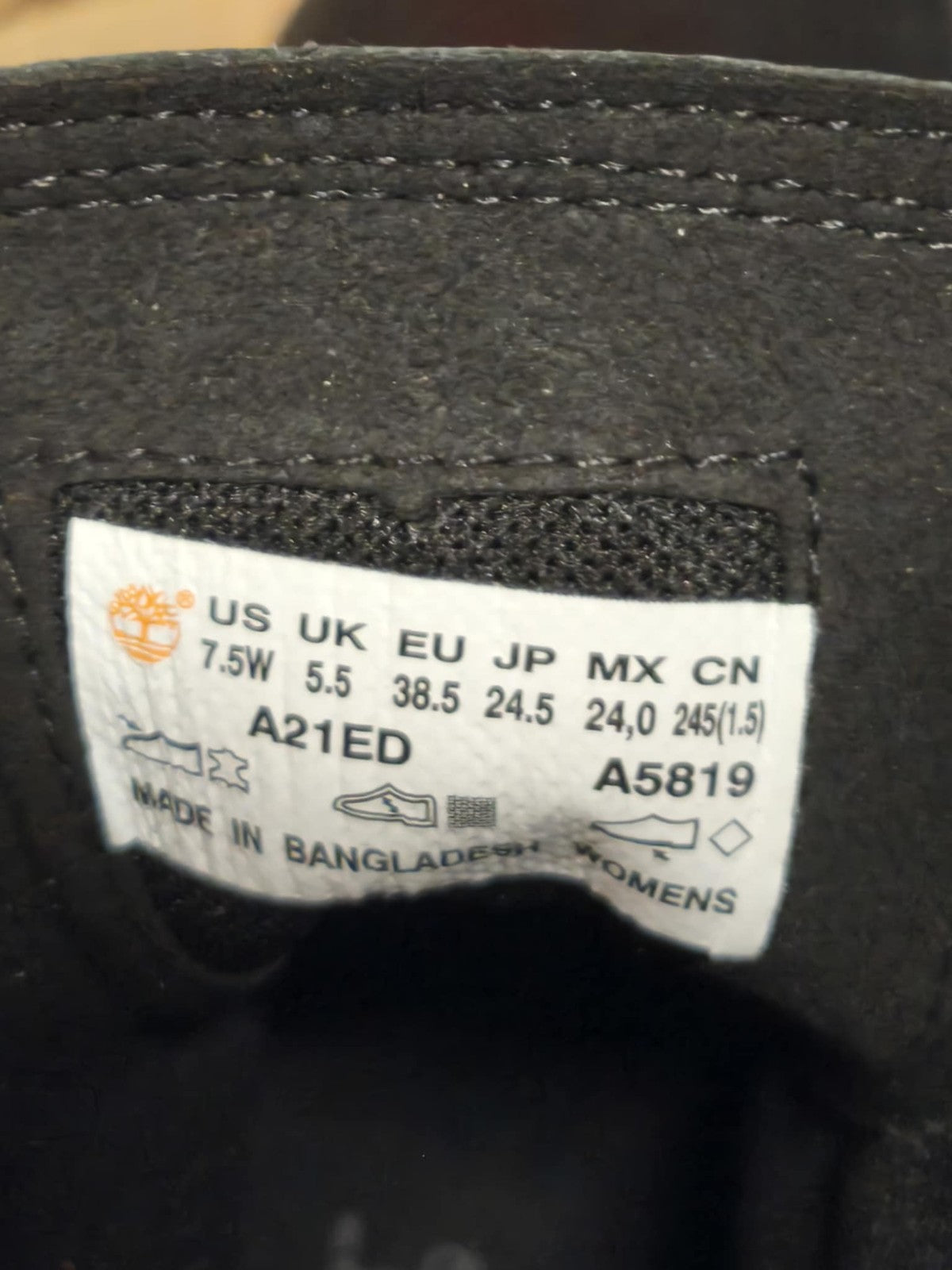 TIMBERLAND A21ED-A5819 moteriški juodi EU38/38.5 natūralios odos aukštakulniai batai 