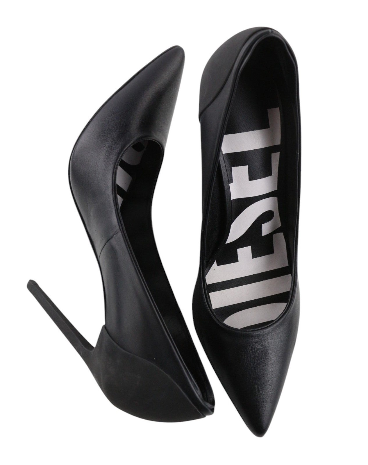 DIESEL D-Slanty moteriški juodi odiniai smailūs aukštakulniai, EU38, dydis 