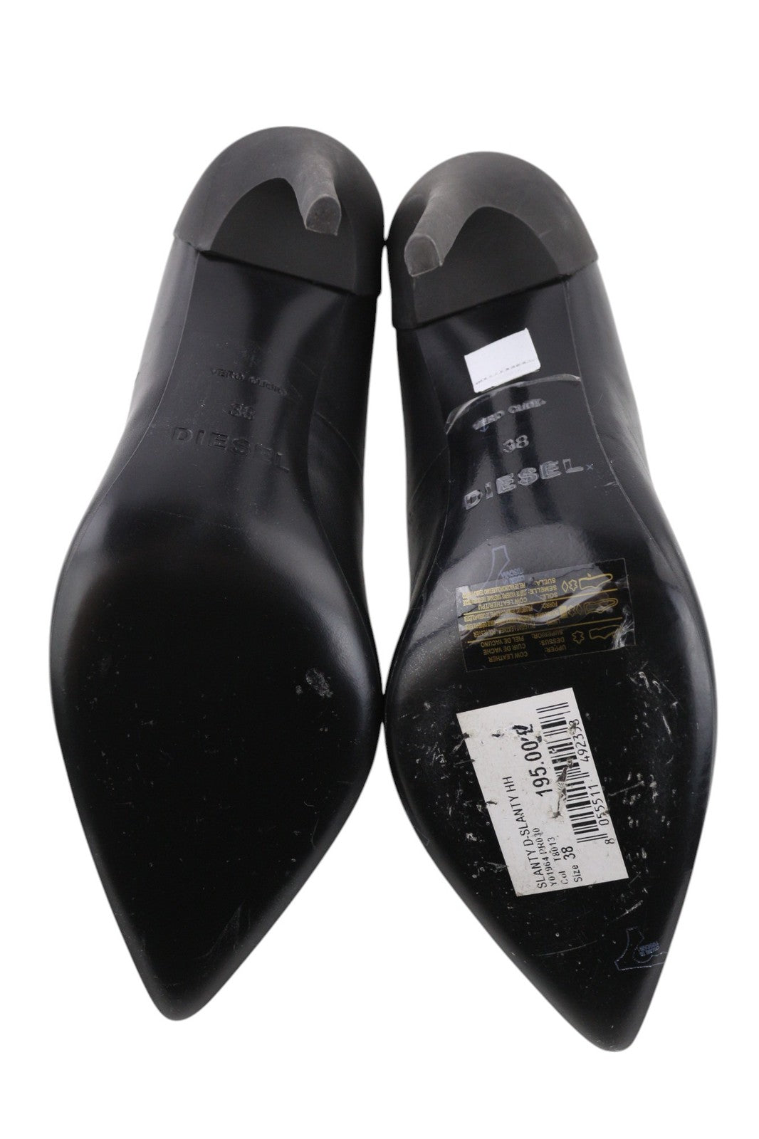 DIESEL D-Slanty moteriški juodi odiniai smailūs aukštakulniai, EU38, dydis 
