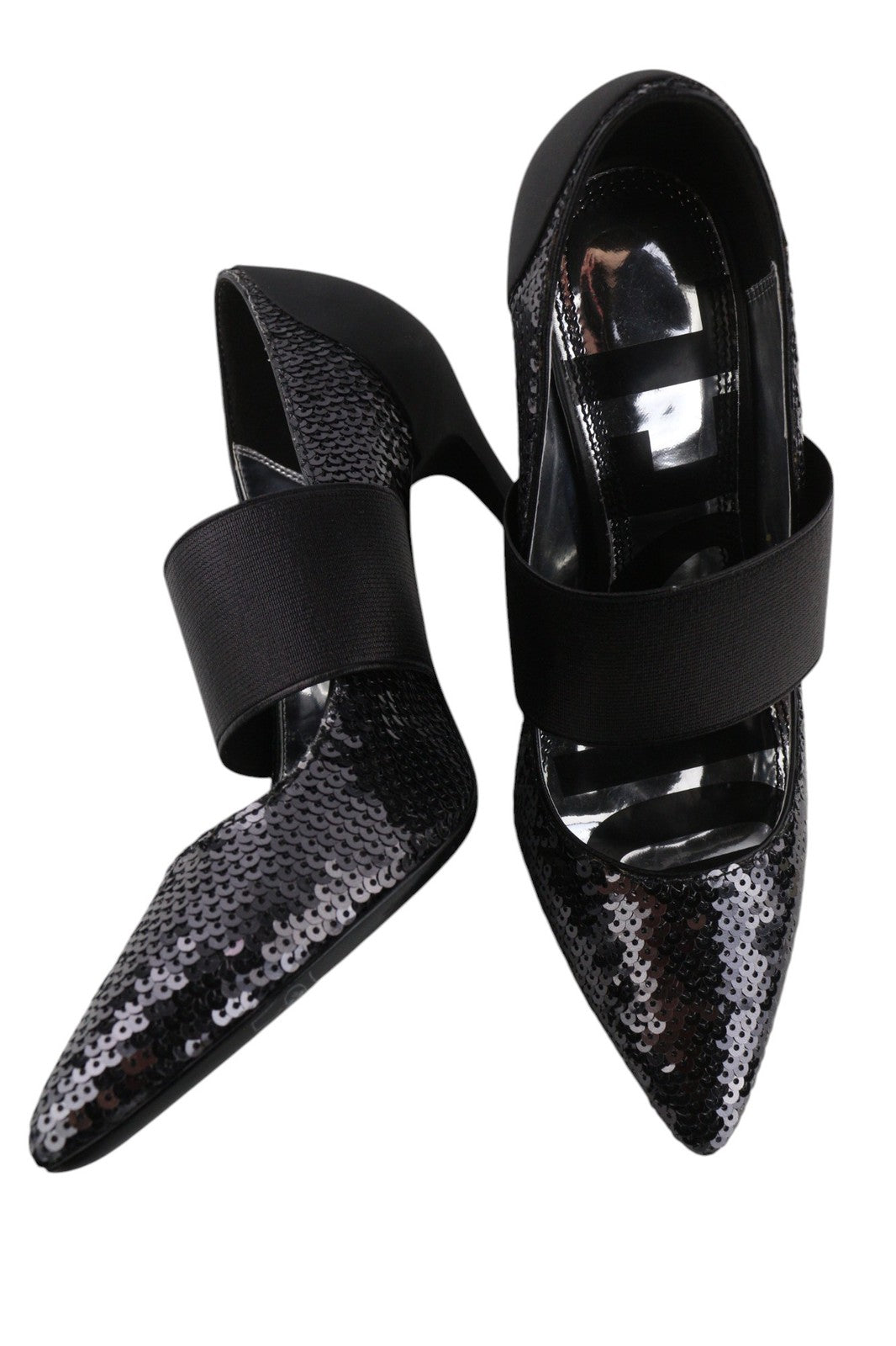 DIESEL D-Slanty moteriški juodi EU39 blizgučiais dekoruoti aukštakulniai bateliai 