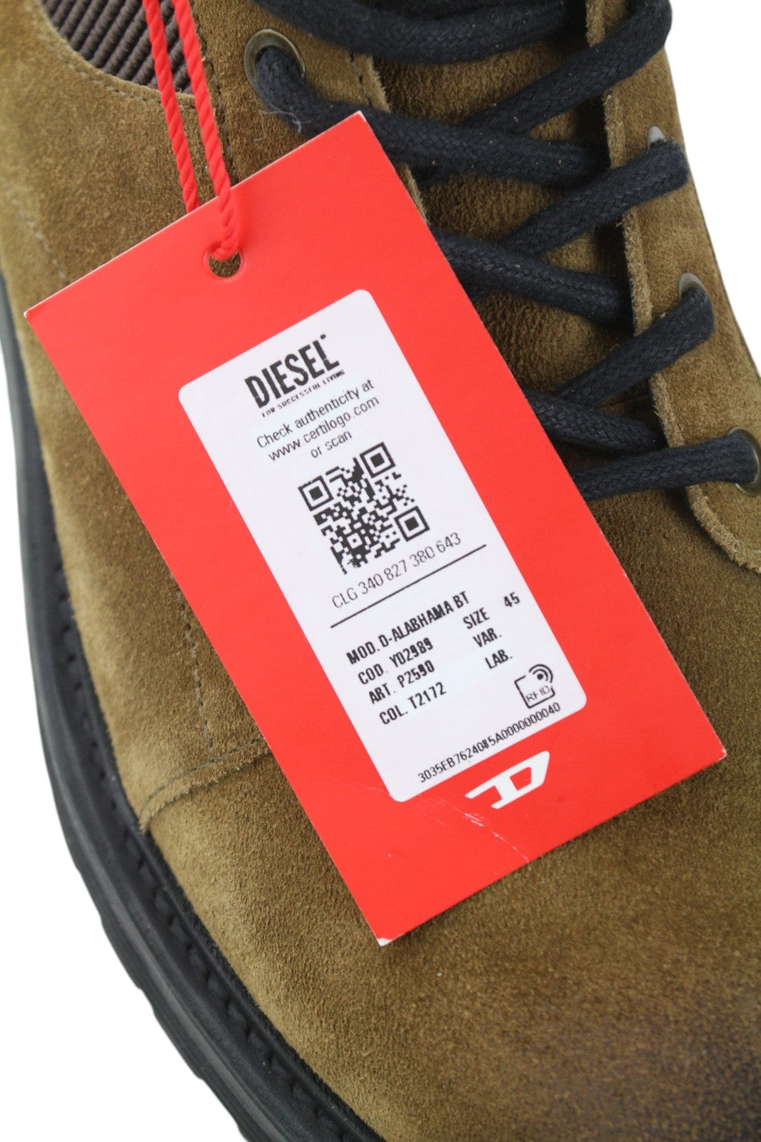 DIESEL D-Alabhama vyriški rudi sendintos odos aulinukai su raišteliais, EU45, RRP 290 € 