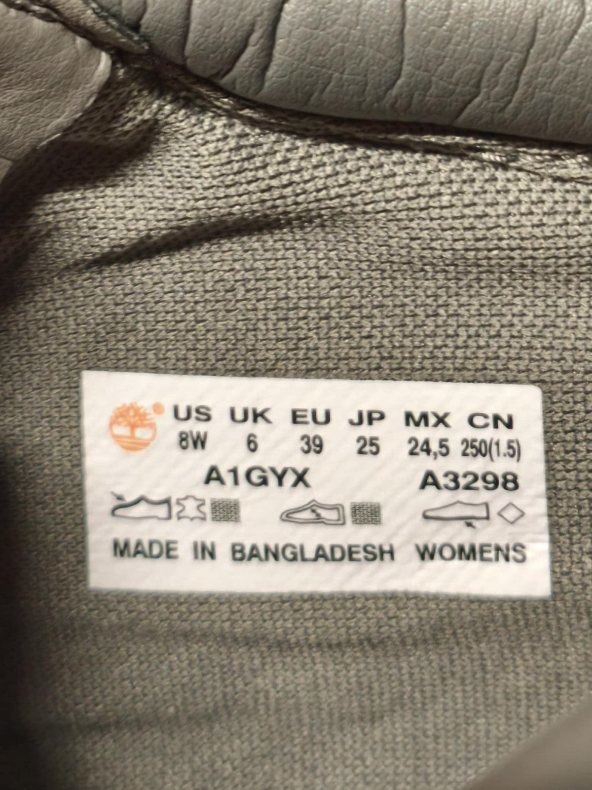 TIMBERLAND A1GYX-A3198 moteriški pilki odiniai ortolitiniai batai su raišteliais, dydis EU38/39 