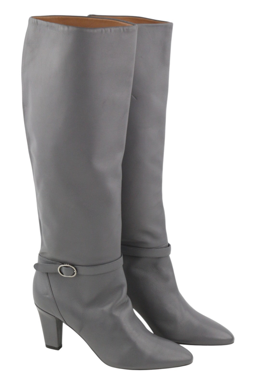 EMPORIO ARMANI moteriški pilki odiniai aulinukai su sagtimi ir migdolų formos nosimis, 37 dydis 