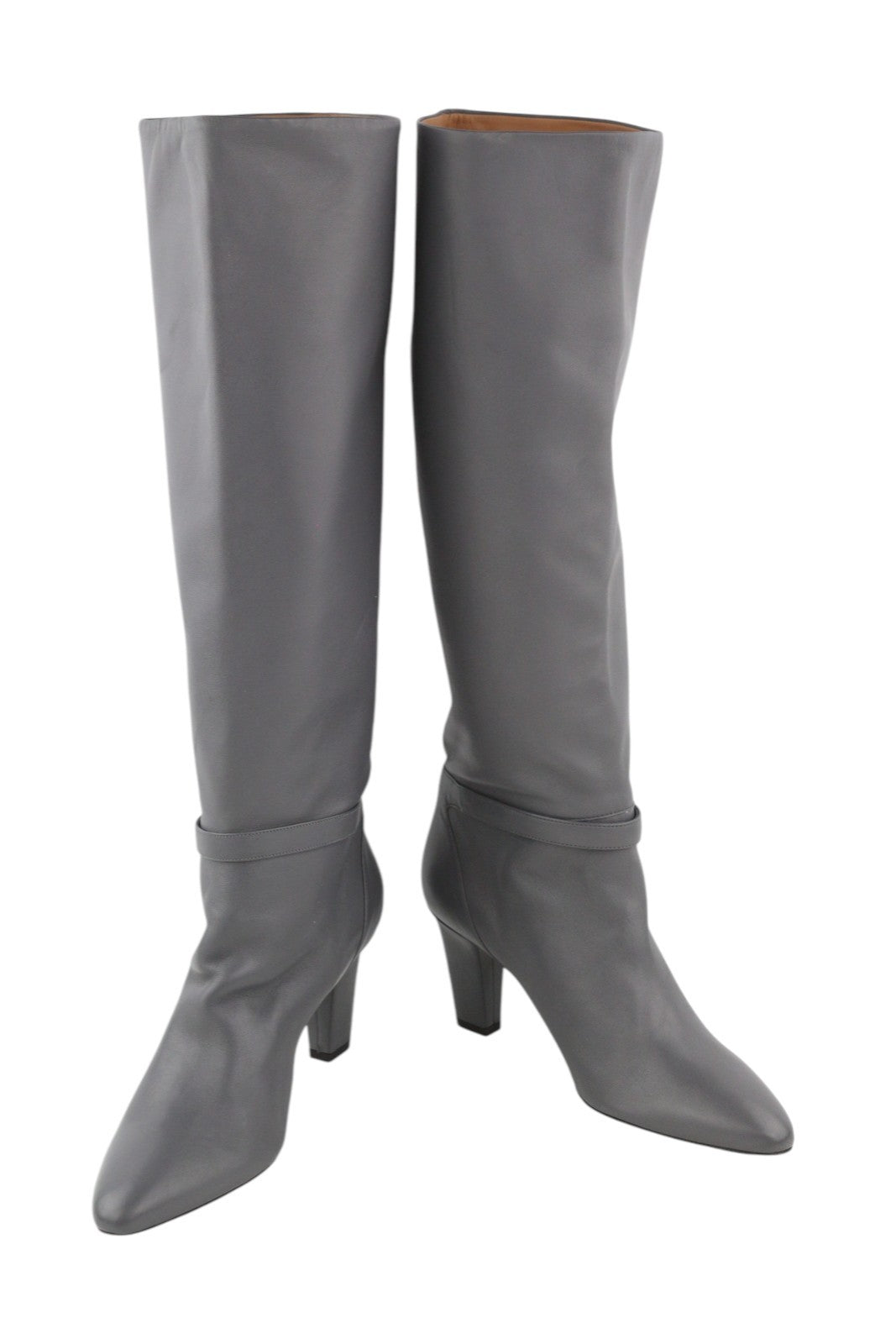 EMPORIO ARMANI moteriški pilki odiniai aulinukai su sagtimi ir migdolų formos nosimis, 37 dydis 