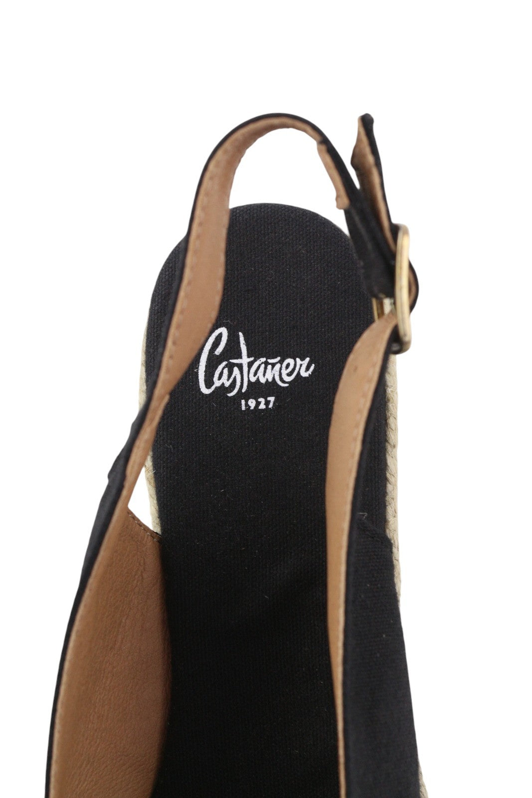 CASTANER moteriški juodi EU40 pleištiniai espadriliai su platforma ir atvira nosele 