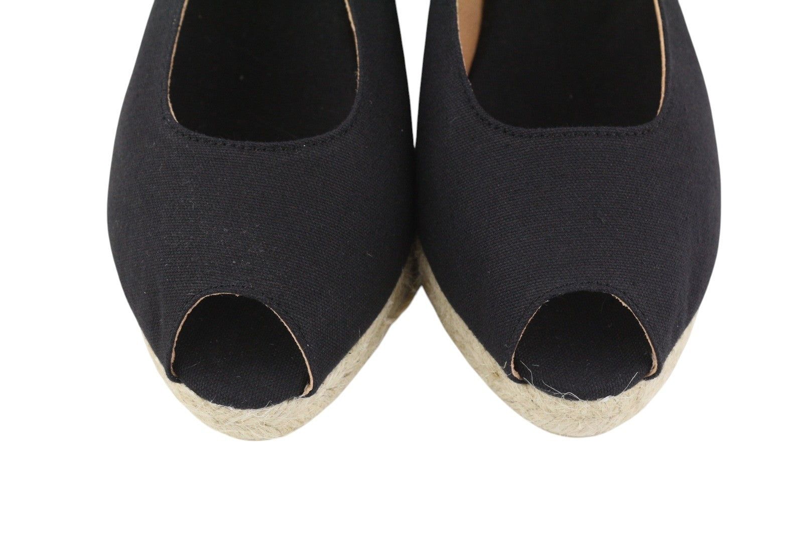 CASTANER moteriški juodi EU40 pleištiniai espadriliai su platforma ir atvira nosele 