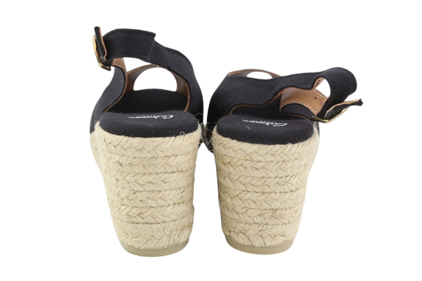 CASTANER moteriški juodi EU40 pleištiniai espadriliai su platforma ir atvira nosele 