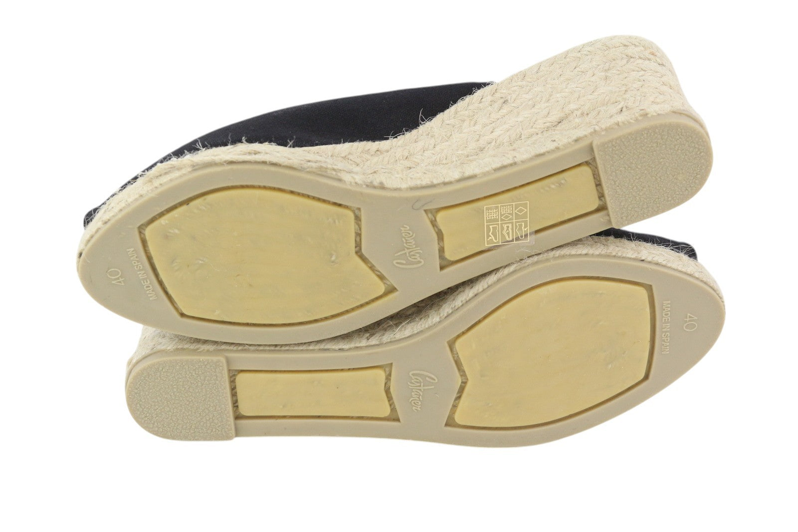 CASTANER moteriški juodi EU40 pleištiniai espadriliai su platforma ir atvira nosele 