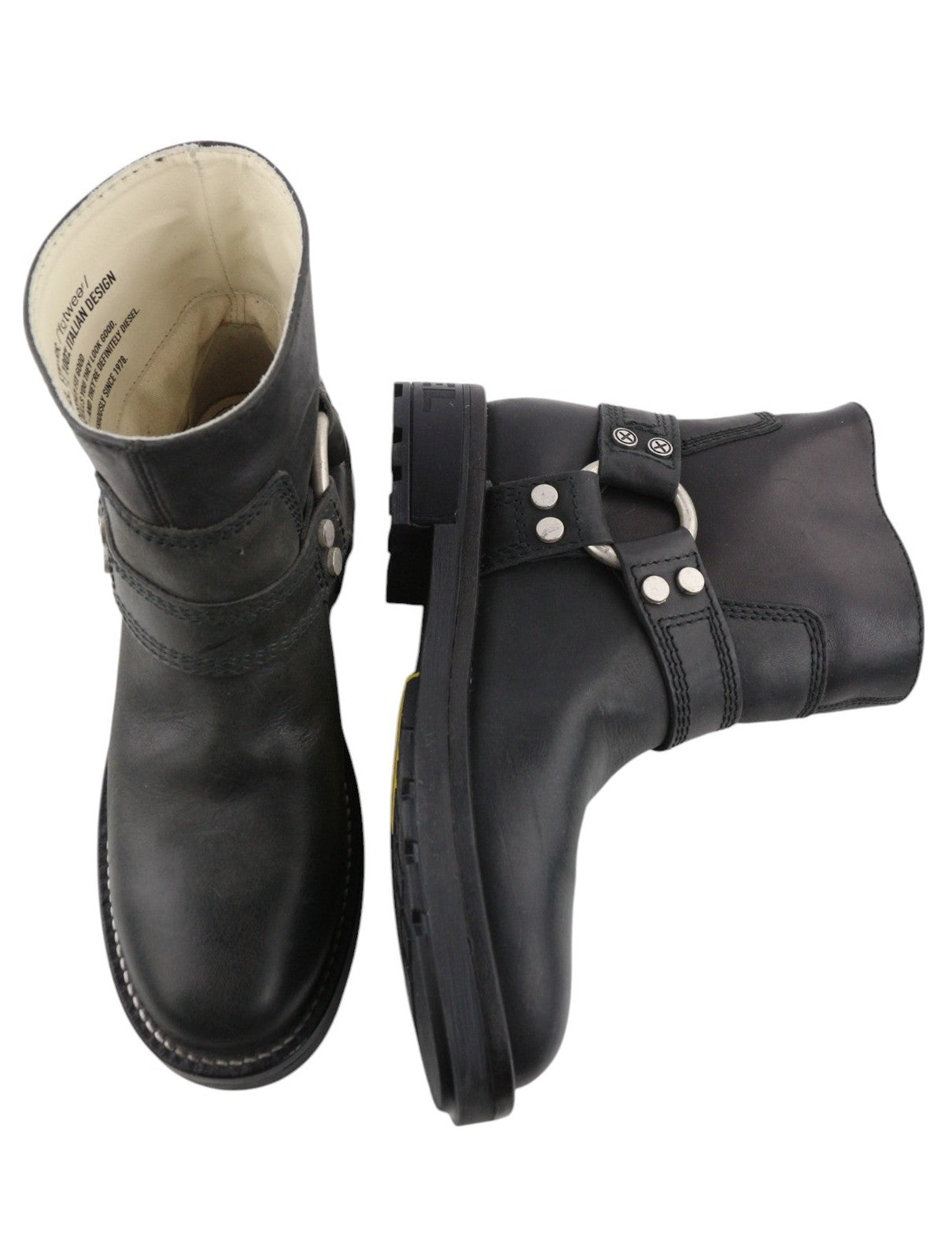 DIESEL D-Thruper moteriški juodi odiniai aulinukai su detalėmis, EU37, RRP 280 € 