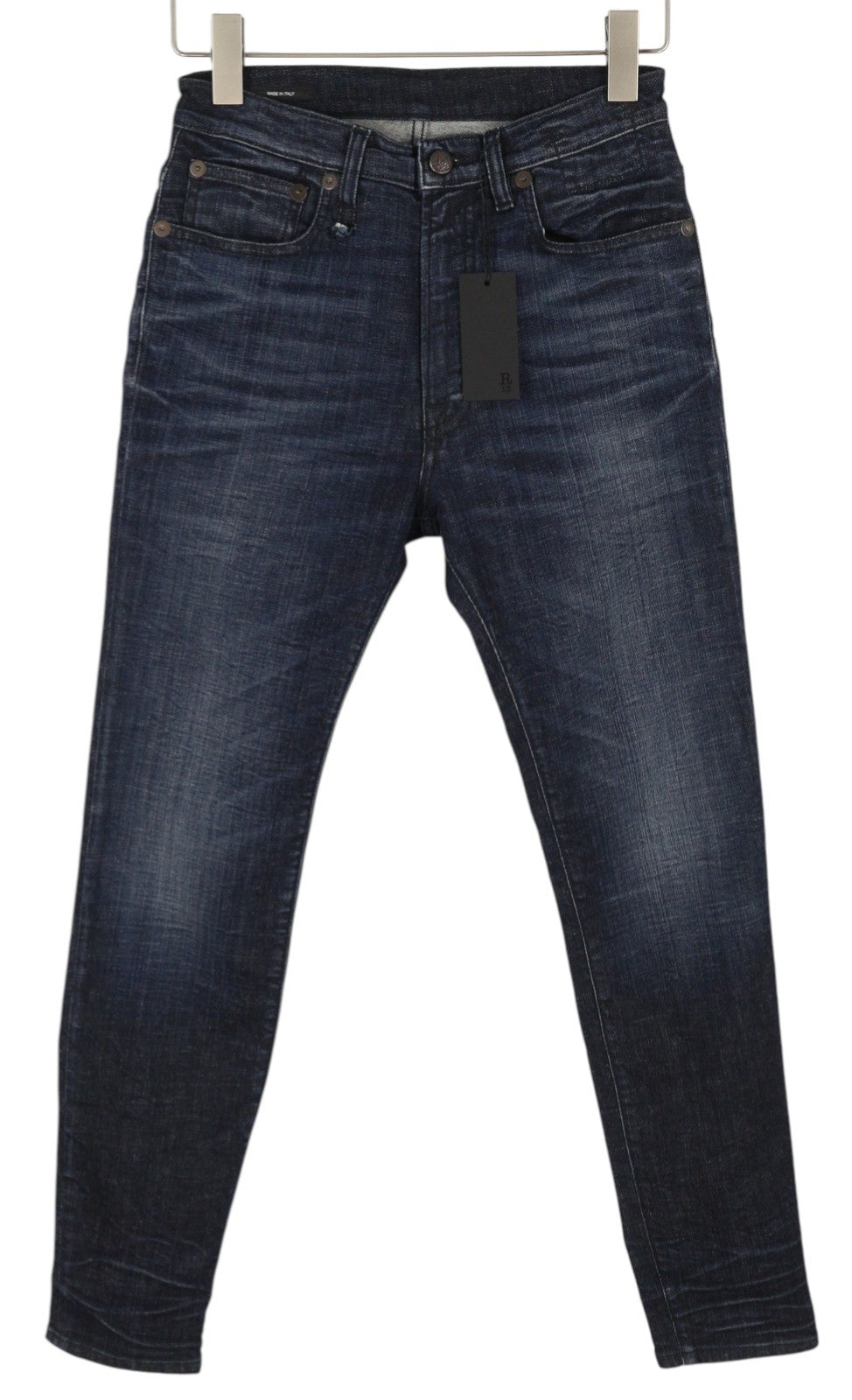 R13 High Rise Skinny Women Jeans 27 Howell Indigo Faded Washed Blue RRP475