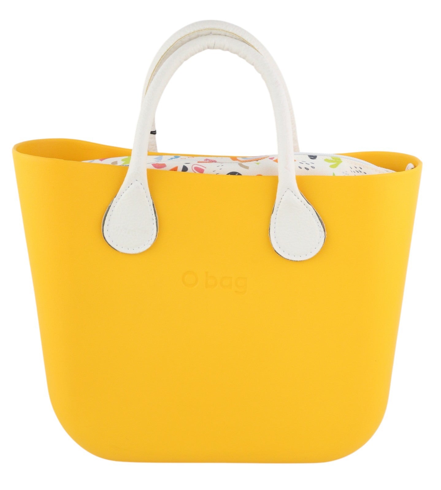 O BAG Mini Women Bag OS Yellow Twin Handles Zip Inner Pouch Casual Square