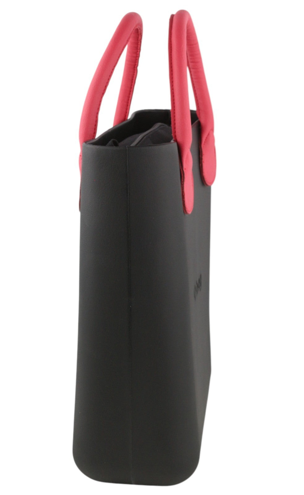O BAG Chic Women Bag OS Black Dual Handles Inner Pouch Mini Square Tote Logo