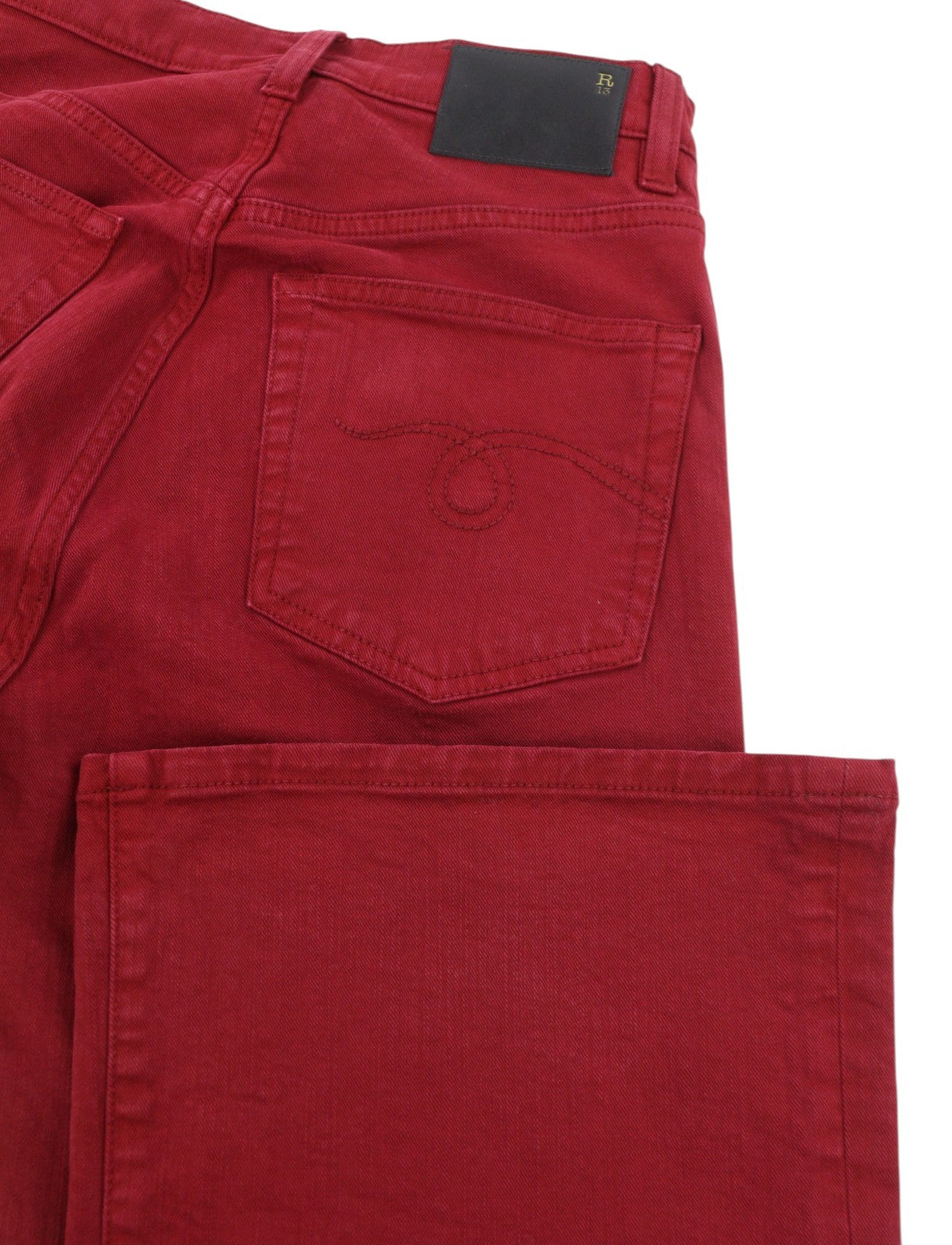 R13 Jane Women Trousers 27 Vivid Red Stretch Slim Straight Fitted RRP595