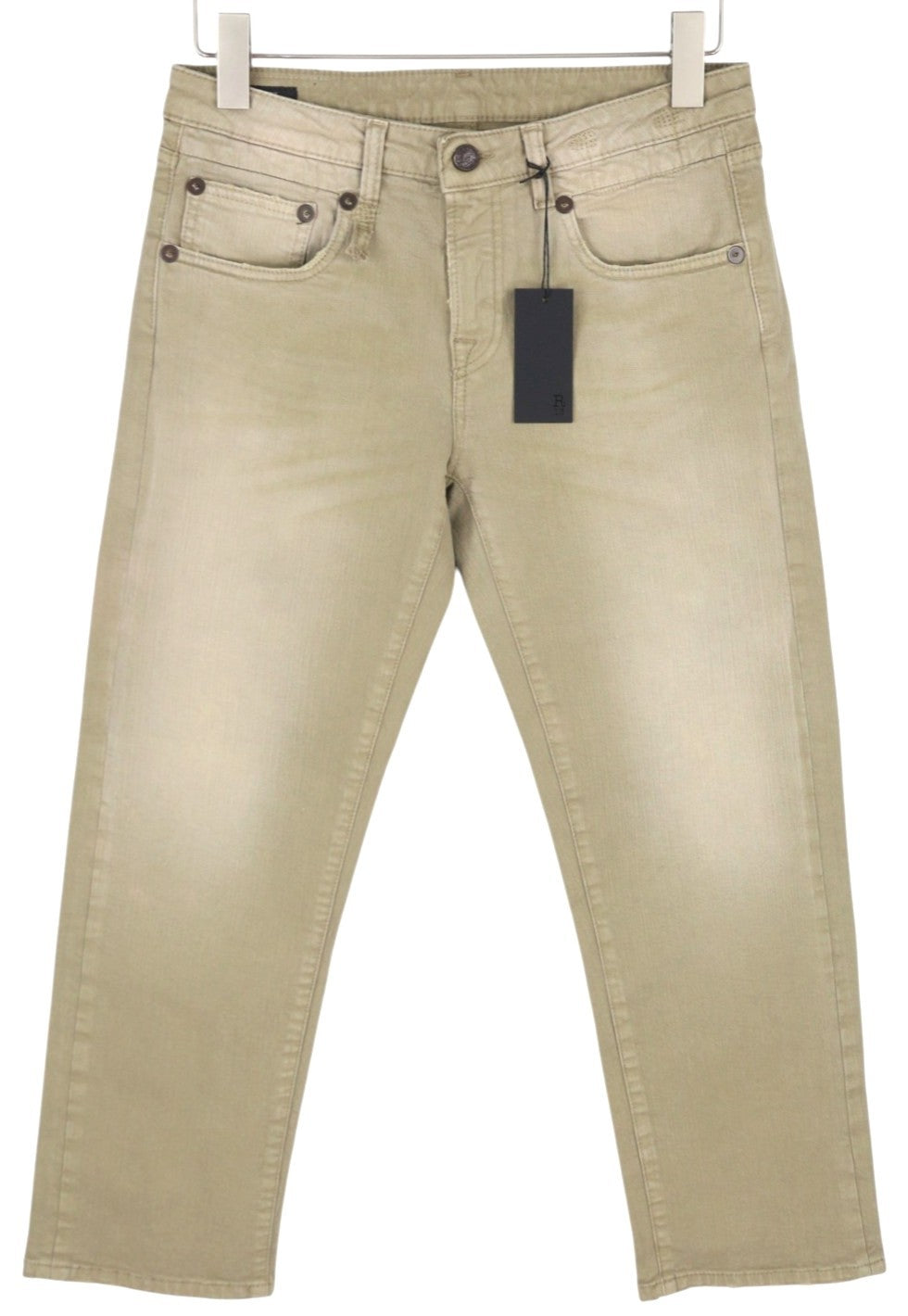 R13 Boy Straight Women Jeans 27 Pebble Stretch Cropped Ankle Denim RRP695