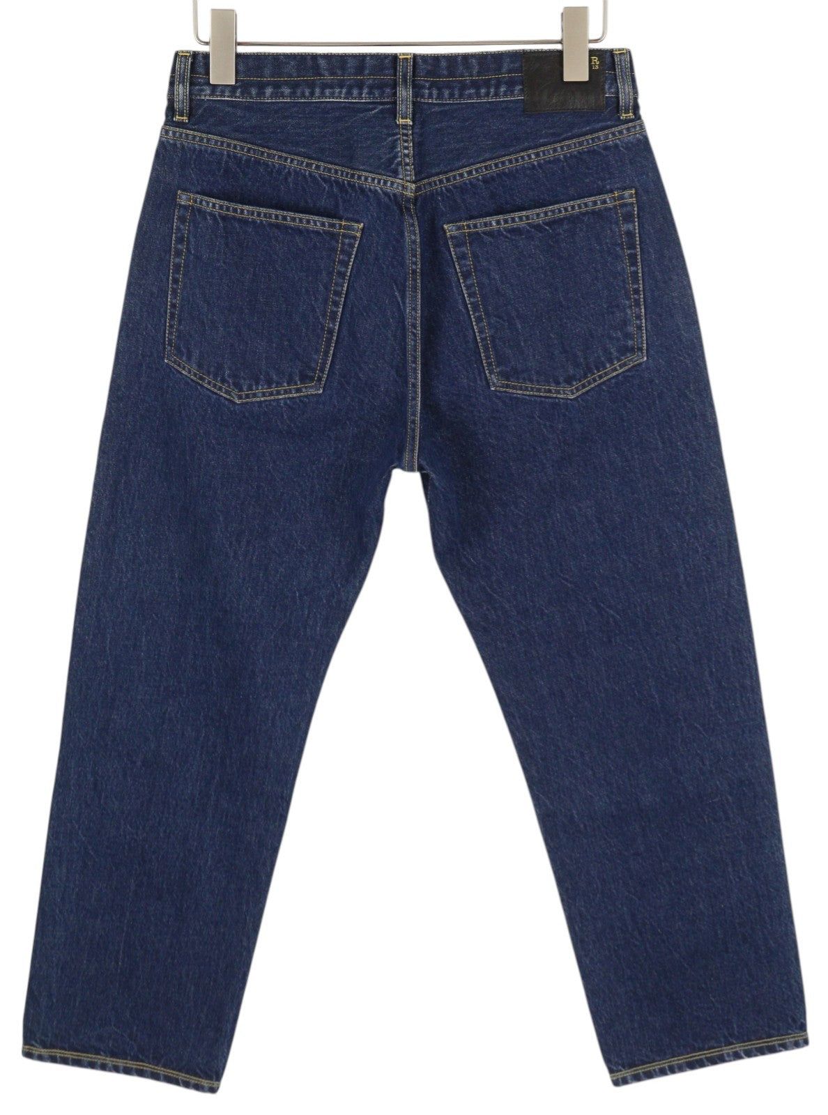 R13 Double Pocket Boyfriend Women Jeans 27 Rinse Wash Cropped Ankle Blue