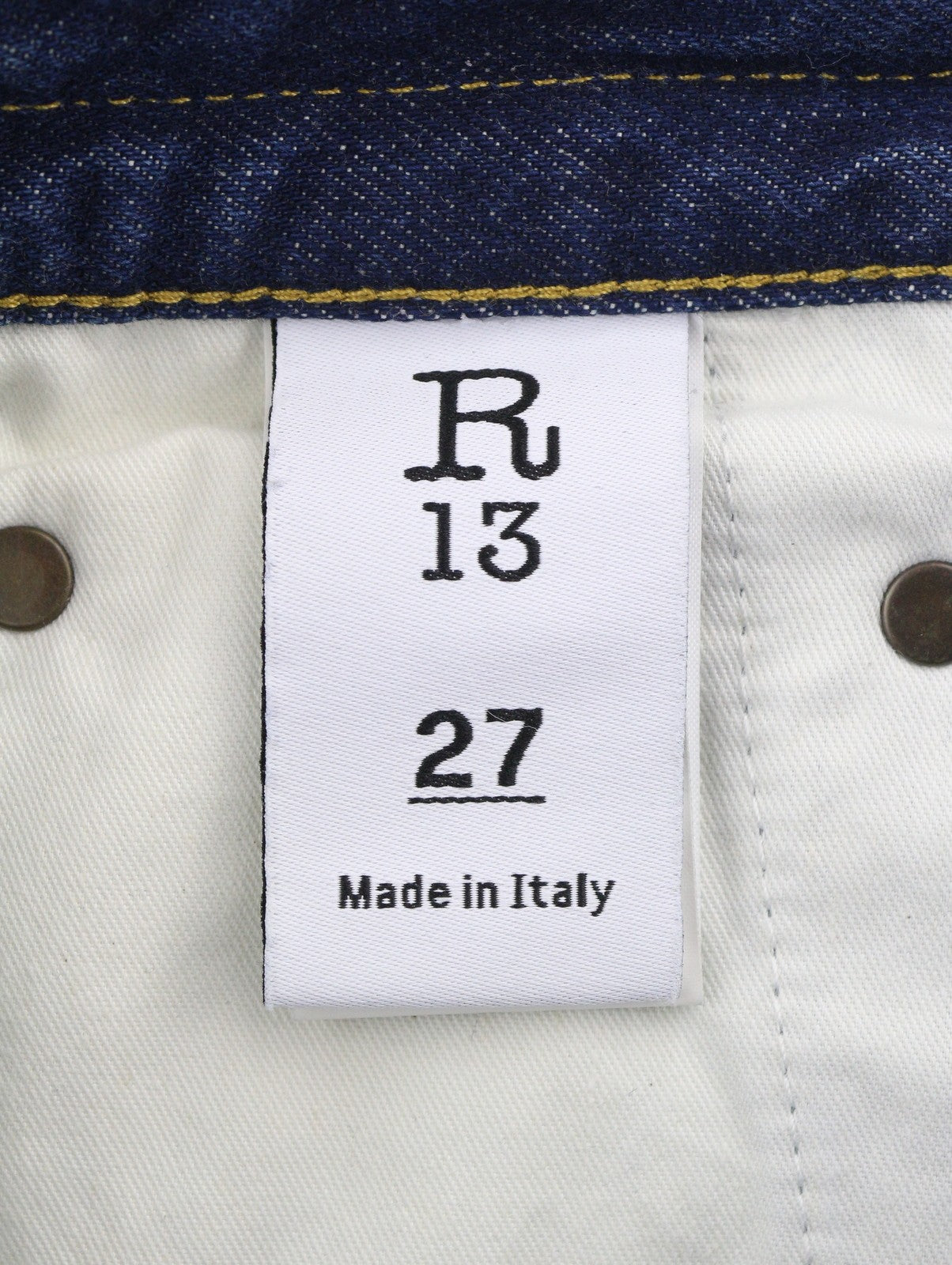 R13 Double Pocket Boyfriend Women Jeans 27 Rinse Wash Cropped Ankle Blue